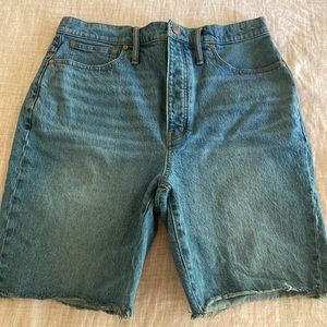 Madewell High-Rise Long Denim Shorts, Brightwood Wash, size 31